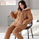 Modal Tall Coral Velvet Cotton Pyjamas für Frauen im Winter Dreischicht verdickte Samt-Heimkleidung Flanell warmes Set MFB12247 Frauen m
