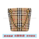 博柏利（BURBERRY）专属品牌标识磁扣开合格纹花呢水桶包手提单肩斜挎包 迷你 女款 基础装(包+防尘袋)