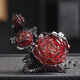 Tao Fuqi tea pet ornaments attract wealth, flowers bloom and wealth, tea table, tea tray, tea table, tea set accessories, color-changing peony tea, can be played and raised, flowers bloom, wealth, color-changing tea pet - red