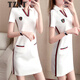 Tzxt Brand Trendy Luxury Luxury Casual Sports Robe à manches courtes pour femmes Loose Summer Nouveau mince Col de polo Col de t-shirt Straight 1595 Black L Recommandé 105-120Jin [Jin est égal à 0,5 kg]
