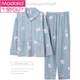 
Modal pajamas women cotton middle-aged mother long-sleeved spring and autumn cotton mother-in-law spring and summer middle-aged and elderly home clothing set 9923 M Recommended 80-100 Jin [Jin equals 0.5 kg]