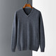 Ordos cashmere sweater men's pure cashmere V-neck thickened sweater pullover base shirt 2025 autumn and winter black XL