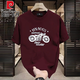 
Pierre cardin trendy brand heavy cotton short-sleeved T-shirt for men in summer retro motorcycle printing front shoulder round neck half-sleeved T-shirt for men 683 black XL (recommended 135-150Jin [Jin equals 0.5 kg])