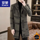 ROMON new winter woolen coat men's mid-length plus velvet warm windbreaker casual men's woolen coat light gray 3XL