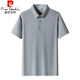 Pier Cardin Summer Seda Seda Camiseta de manga corta para polo para hombres Polo de la solapa para hombres Top de camiseta de color sólido de color sólido a media manga de alta altura 12357 Negro [Seda de seda de hielo de manga corta] 3xl