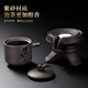 Tao Fuqi's new internet celebrity purple sand lazy kung fu tea set teapot household high-end stone grinding rotating fully automatic tea making artifact black - Houde loaded purple sand automatic tea set + male cup