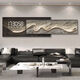 Picture brew modern simple clock wall clock living room decoration painting perpetual calendar electronic clock sofa mural high-end clock hanging painting ZP3884+ZP3885 [LED digital display] bottom 160*60+ face 160*50 (total 2.4 meters)