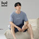 Cat man pajamas 100% pure cotton shorts shorts for men summer men's pajamas new cotton large-size four-season home clothing set [100% pure cotton skin-friendly and breathable] style one 2XL [recommended 140-160Jin [Jin equals 0.5 kg]]
