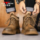 Bull Family Martin Boots Men's British Style British Spring y Autumn Retro Retro Old High-Top gruesas Botas Botas de trabajo para hombres Brown 42