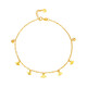 Saturday Lucky Yellow 18K Gold Anklet for Women Flower Shell Color Gold Anklet KH081152 21+2cm Birthday Gift