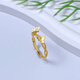 Zhiyu Yunxiang 999 solid gold butterfly gold ring for women, hollow hemp pattern open ring, love butterfly ring for Valentine's Day, gold approx. 2.3g, more gram weight, refund less