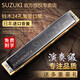 Bainuo Original Importado Suzuki Suzuki Harmonica Polyphonic C-Key Clave Profesional Performance Grado para adultos Goldio polifónico C-Key C-Key Gold