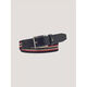 Tommy Hillfeiger men's belt, fashionable and casual, versatile trendy brand pin buckle knitted versatile belt, give boyfriend to husband AM12049 navy blue 32