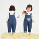 JELLYBABY jeans girls spring and autumn baby fashionable spring trousers children's spring clothes children's fashionable overalls denim blue 120 CM