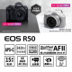 Canon [up to 24 periods interest-free] EOS R50 micro-single camera is compact and portable. Vlog shooting daily record. 4K video. R50 18-45 original unpacking machine. Black. Package three. Advanced package. 128G high-speed card + 699 battery gift package.