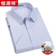 恒源祥短袖衬衫男25夏季新薄款条纹中年商务正装格子免烫休闲纯.棉衬衣 短 袖 隐格 蓝色 DX6629款 44 【建议180-195斤】