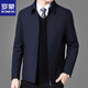 Romon Jacket Men's Jacket Middle-aged Men's Spring and Autumn New Solid Color Business Top Jacket Middle-aged Spring and Autumn Mail 008 Navy Blue Regular