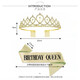 Bo Na Ling Crown Tiara Happy Birthday Shoulder Strap Crown Little Princess Adult Ceremony Headband High-end Wedding Photography Props Golden Crown Gift Box Crown + Shoulder Strap
