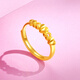 Mengjinyuan heart-to-heart gold ring women's gold love ring as a birthday gift for girlfriend, about 2.2g