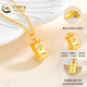 CHINA GOLD gold necklace for women, pure gold small gold brick pendant, gold necklace, Valentine's Day birthday gift for girlfriend, wife, mother, today/next day delivery, pure gold pendant + s925 silver chain