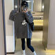 
Yimuqi Buy Duoxi Dongguan Dalang Sweater Mid-length Loose and lazy style pullover for women 2024 Winter New Korean Style Pullover for Grey Donald Duck y9855 One Size