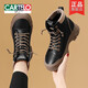 Cartelo Boots Martin de suela gruesa 2025 Spring y otoño Nuevas botas cortas de estilo corto de estilo británico High Top Women's Shoes retro Light Small 1591 metros Black Single Shoes 38