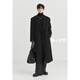 Earl Zoll shoulder pad design long over-knee full wool double-sided wool coat 100% men's autumn and winter commuting jacket P441879 pitch black S (165)