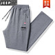 JEEP cotton casual pants 2024 new men and women couple wear spring and autumn loose running sports straight trousers dark gray (legged style) 2XL 130-145Jin Jin is equal to 0.5 kg
