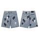chrome heart summer new loose five-point jeans internet celebrity light luxury ins men and women 9921-black 28