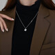 MZMZ Four-leaf Clover Necklace for Women Platinum PT950 Clavicle Chain Platinum Moissanite Diamond Birthday Anniversary Gift for Girlfriend National Warehouse Direct Delivery Lucky Four-leaf Clover Necklace-Platinum