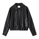 Shangdubila City Pendler PU Leder Kleidung Frauen Frühling Lose Slim Jacket Revers Lose Lokomotive Jacke Schwarz L.