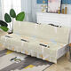 Xuxian full-cover sofa cushion foldable sofa bed cover four-season universal non-slip sofa cover simple dual-purpose without armrests striped beige 1.8 meters long 1.5 meters wide