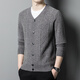 Hengyuanxiang 450G Herbst und Winter Neu 100% reine Strickjacke mit mittleren Alterswolle Wolle Strickjacke V-Ausschnitt Pullover mittelgrau L (175)