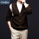 Goldlion Wool Cardigan Autumn and Winter New Men's Loose Sweater Knitted Jacket Zipper Stand Collar Wool Sweater Brown Brown L 175