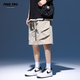 
Foss Phil shorts men's summer workwear trendy casual ice silk mid-trousers loose sports five-point pants 9906 khaki XL