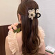 Juvia Bow Clip Women's New Light Luxurious and High-Level Ponytail Clip Half-tie Hairpin Shark Clip Hair Clip Headwear JYFJ129 Flash Diamond Flower Clip Champagne Color