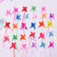 Dongzhitiandi hand-drawn flower bow ribbon decoration gift gift packaging strap flowers DIY wedding candy box hand-tie souvenir small love style hand-drawn flower 100 pieces [multi-color]