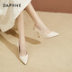 Daphne pointed toe stiletto temperament high heels for women black with skirt height increasing shoes for women beige 37