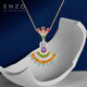 ENZO Dance Skirt Series 18K Gold Colorful Gemstone Diamond Pendant Silver Chain for Women EZV3411 Birthday Gift EZV3411