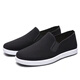 Comfortable and breathable traditional old Beijing cloth shoes with soft soles and non-slip men's single shoes, black cloth shoes, work shoes, black 42, shoe inner length 26CM