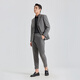 Lilan suit men's two-button nine-point pants version 25 spring business men's suit dark coffee gray 185A