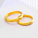 Feiyu 999 foot k yellow ancient method ring for women 18k plain circle wide face couple ring live ring New Year gift plain circle ring 2.5 grams