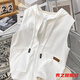 Van Zheshas neue ärmelloses Weste Sweatshirt für den Frühling, Frauen mit Kapuze -Strickjacke für Frauen koreanische Style Reißverschluss Nische Top 841 Grau vertikaler Pferd Clip XL 175