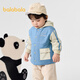 Balabala baby coat, boy's top two-piece set, fashionable, casual, cute, warm, one-piece, three-wear trendy blue tone 00388 100