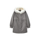 
Peacebird two-color fur collar fur jacket A1ADE4512 gray S