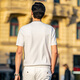 
Mr. Cloth Fashionable Webbing Cool T-shirt Men's 2025 Summer Letter Embossed Men's Knitted Short Sleeve ET15100 Clearance Haoyuebai M (170)