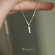 Yuanzu winnies customized 9k gold Au375 one-word shape glossy simple style mini k gold pendant that does not fade