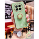 Ruisipai eignet sich für echte ME GT5pro Mobiltelefon Fall REALME GT5POR STEUTOR SILICON CASE RMX3888 LENS Full Cover Anti-Fall-Soft-Shell-Oppog [Avocado Green] mit Uhr Stand + Vollbildfilm + Lanyard Realme Gt5 Pro