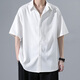 Fox.g Herren kurzärmeliges weißes Hemd Sommer-Hemd-Hemd-Eis Seiden-Eisen-Business-Business-Kleidung Top Sommerkleidung Herren weißer Fünf-Viertel-Eile-Eis Silk-Seide 3xL [vorgeschlagen 150-170jin [Jin gleich 0,5 kg]]]