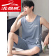 Velvet ártico Pajamas para hombres Summer cómodos pantalones cortos de chaleco de seda de hielo Adolescente adolescente de gran tamaño para mangas para el hogar 2x F-9207 L